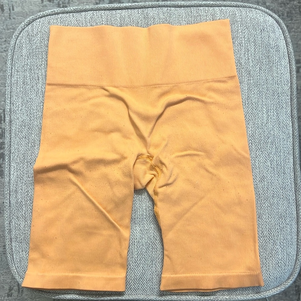 Orange Flexible Biker Shorts